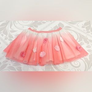 Girls Childrens Place Coral Ombré Tutu with Flowers size 3T